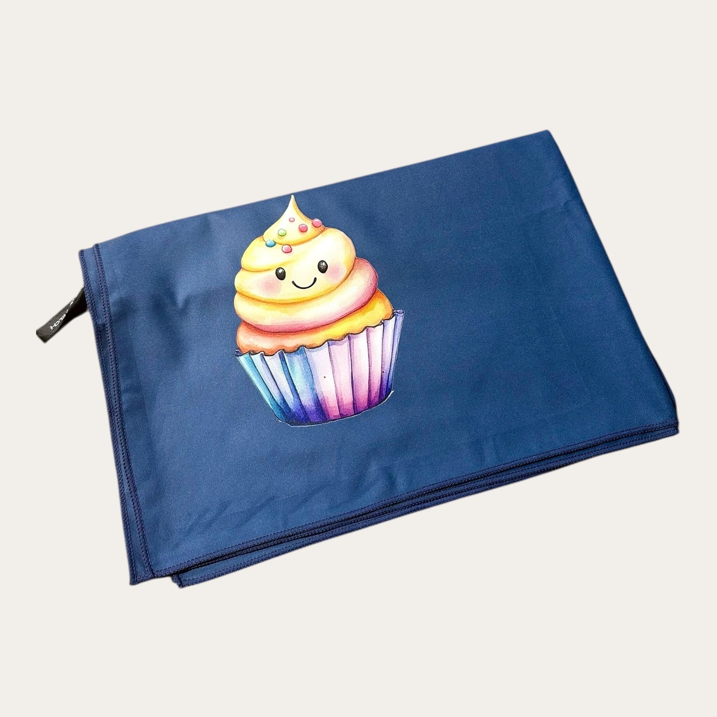 Mikrohelden - dunkelblau mit Aufdruck Cupcake